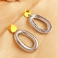 Irregular Oval Hollow Out Drop Earrings [201 Stainless Steel,18K Gold Plated]