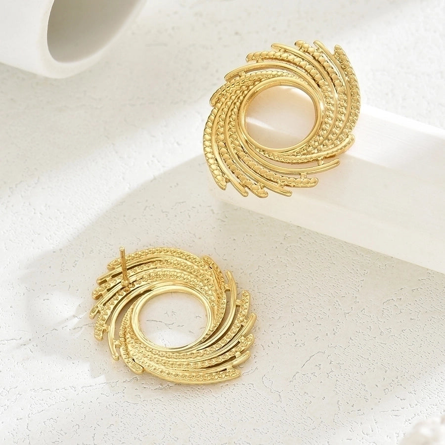 Mix Design Drop Earrings [201 Stainless Steel,18K Gold Plated]