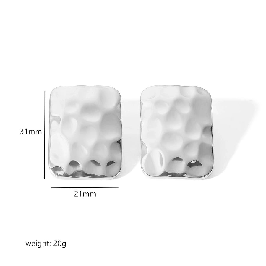 Rectangle Designs Earrings [304 Stainless Steel,18K Gold Plated]