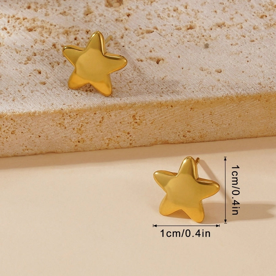 Brincos de estrela [304 aço inoxidável, peito de ouro de 18k]