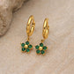 Flower Rhinestones Drop Earrings [304 Stainless Steel,18K Gold Plated]