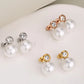 Round Pearl Stud Earrings Set [304 Stainless Steel]