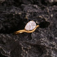 Triangle Round Water Droplets Zircon Ring [304 Stainless Steel, 18K Gold Plated]