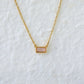 Modern Style RectangleZircon Necklace [304 Stainless Steel,18K Gold Plated]