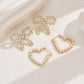 Pearl Heart Earrings [201 Stainless Steel,18K Gold Plated]