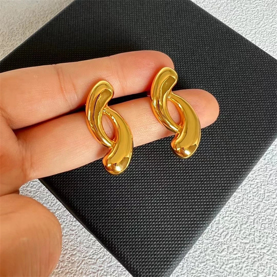 Irregular Solid Color Earrings [304 Stainless Steel,18K Gold Plated]