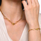 Heart Shape Bracelet/Necklace Chain [201 Stainless Steel,18K Gold Plated]