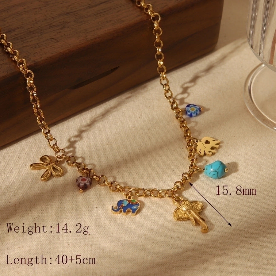 Collar Charms [304 acero inoxidable, 18K de oro chapado]