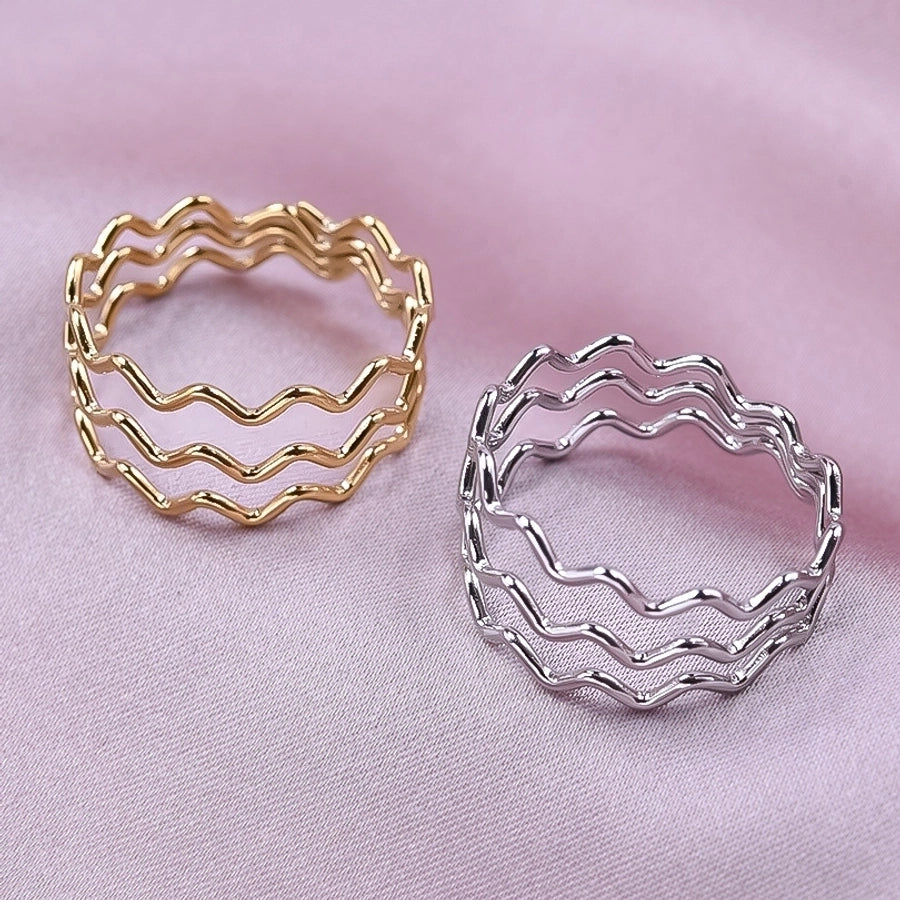 Multi Lines Ring [304 Stainless Steel, 18K Gold Plated]