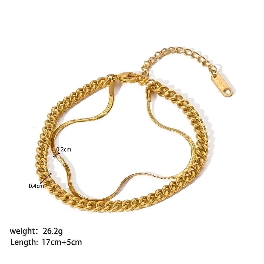 Various Styles Chain Bracelets [201 Stainless Steel,18K Gold Plated]