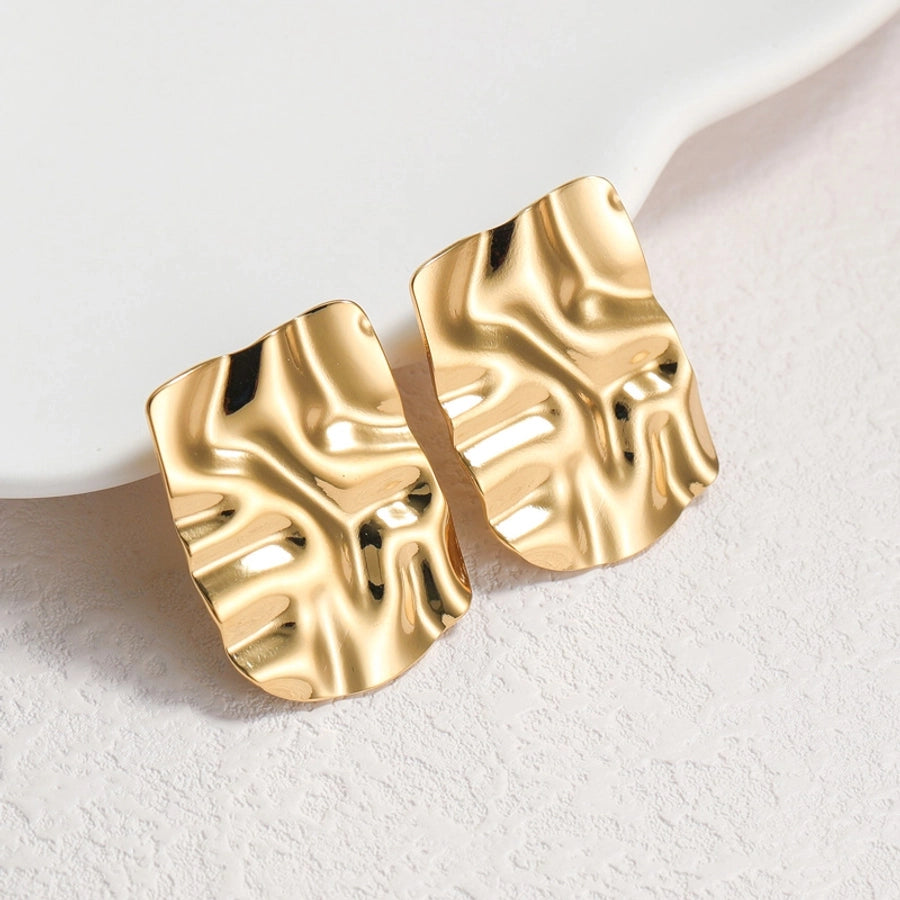 Irregular Frill Earrings [304 Stainless Steel,18K Gold Plated]