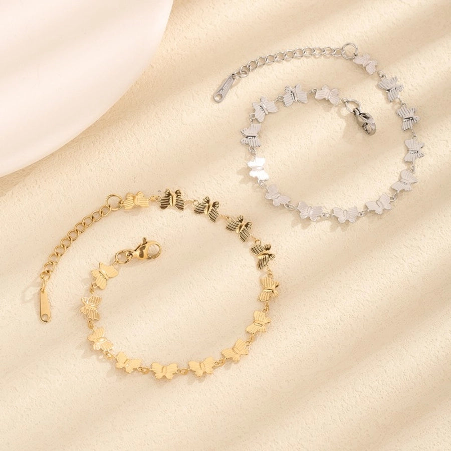 Butterfly  Bracelets [304 Stainless Steel,18K Gold Plated]