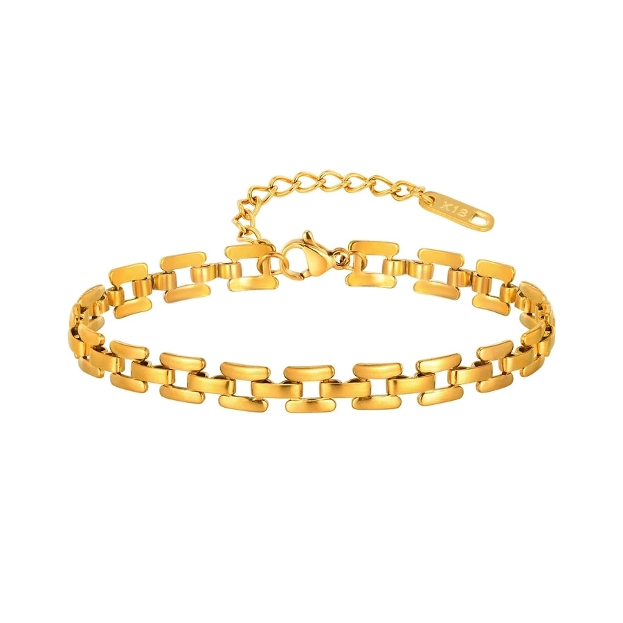 Bracciale a cavo disegnato [201 in acciaio inossidabile, oro 18K placcato]