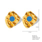 Vintage Style Stone Earrings [304 Stainless Steel,18K Gold Plated]