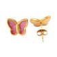 Oval Butterfly Rechteck Emaille Ohrringe [304 Edelstahl, 18K Gold plattiert]