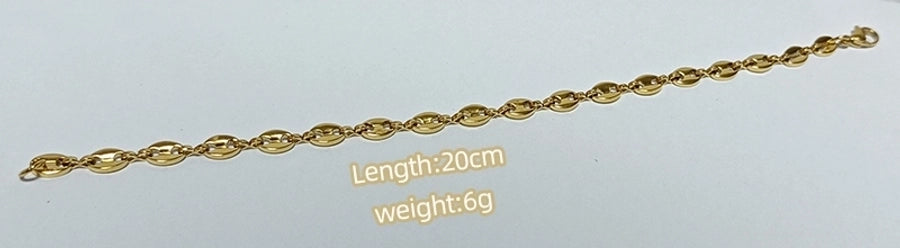 Novelty Chain Bracelet [304 Stainless Steel,18K Gold Plated]