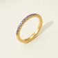 Rhinestones Band Ring Ring [304 Stainless Steel, 14K Gold Plated]