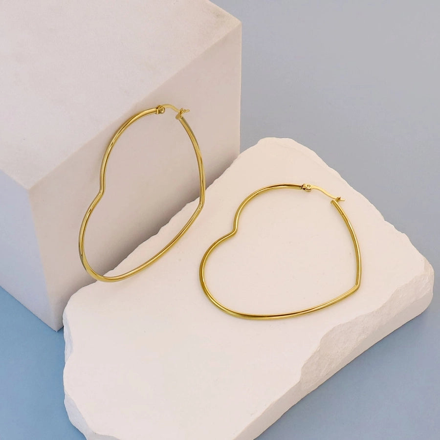 Thin Hoop Earrings [304 Stainless Steel,18K Gold Plated]