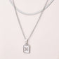 Silver Casual Simple Style Letter Rectangle Necklace [304 Stainless Steel]