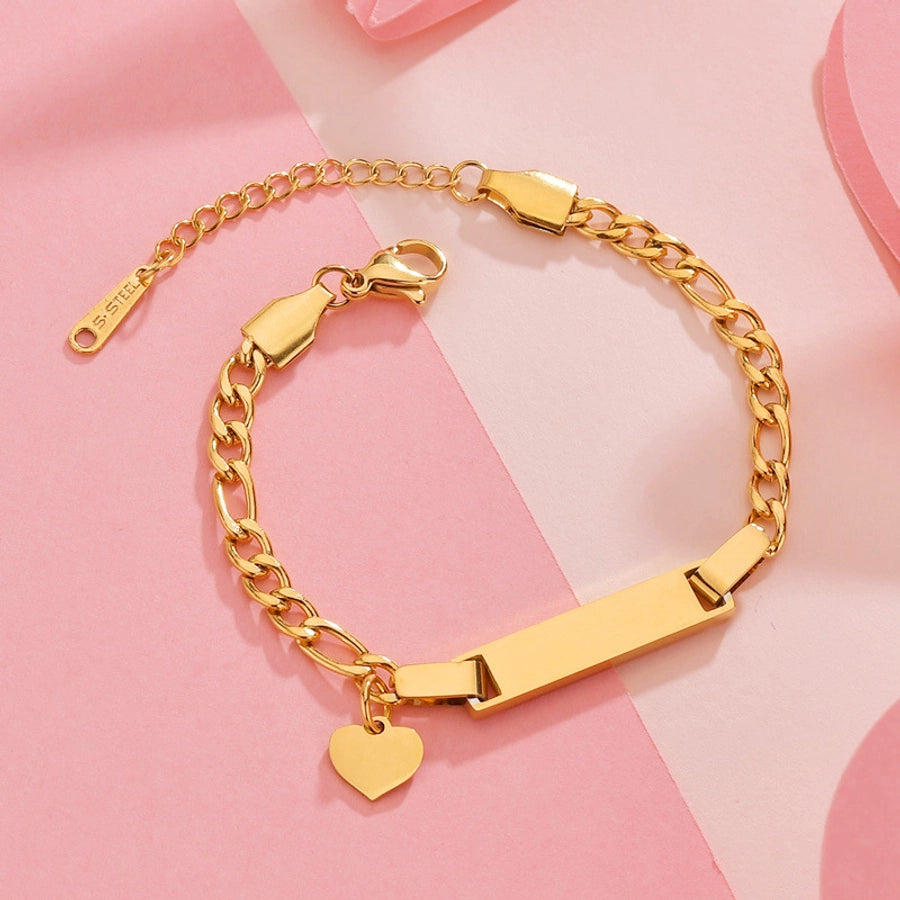 Love Heart Bracelet [201 Stainless Steel,18K Gold Plated]