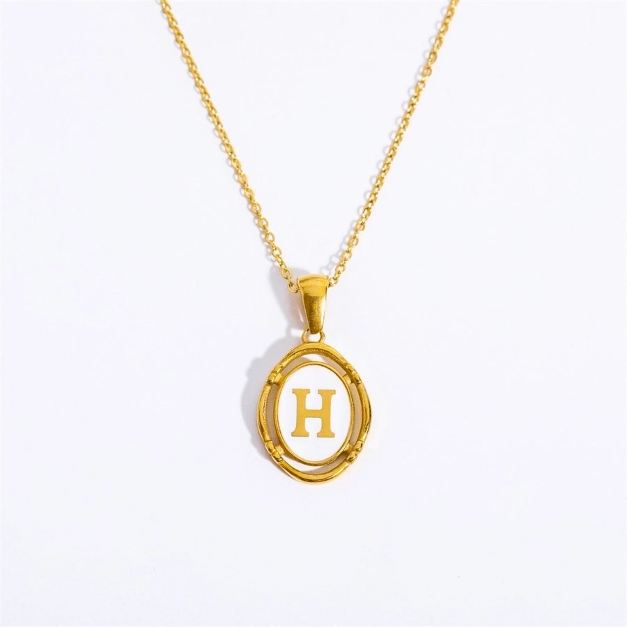 Letter Necklace [201,304 Stainless Steel,18K Gold Plated]