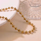 Round Beads Bracelet [304 Stainless Steel,18K Gold Plated]