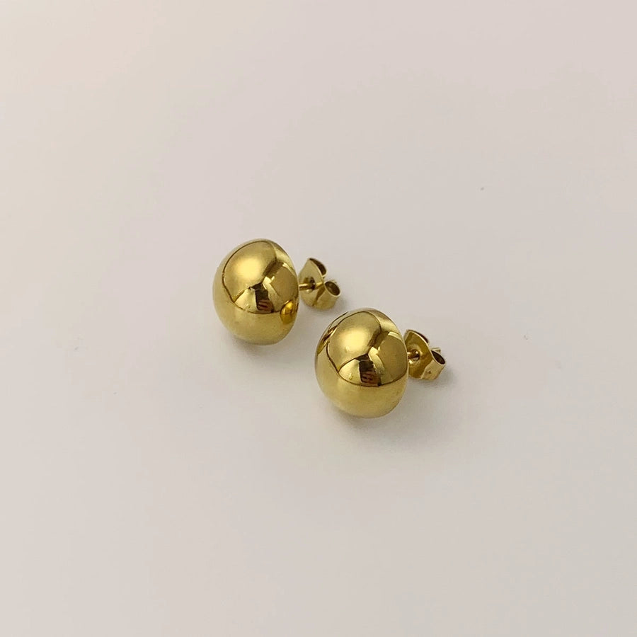 Ball Ear Studs [304 Stainless Steel,18K Gold Plated]