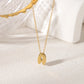 Gold Letter Pendant Necklace [304 Stainless Steel,18K Gold Plated]