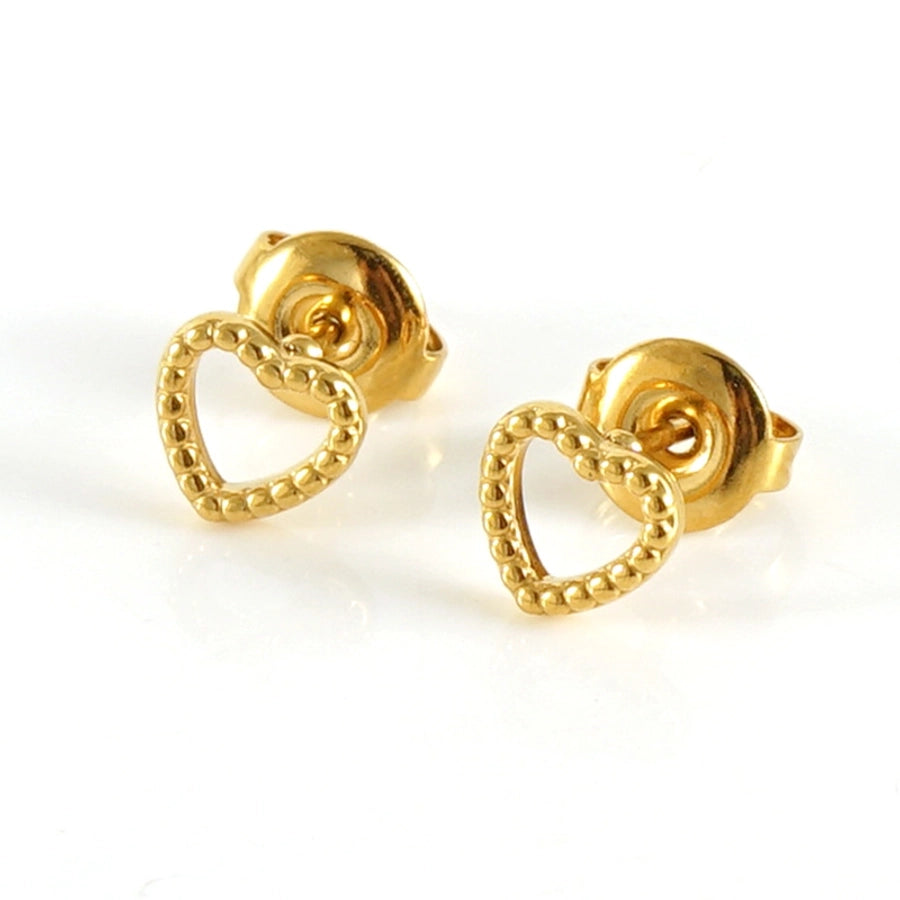 Star Heart Shape Airplane Earrings [304 Stainless Steel,18K Gold Plated]