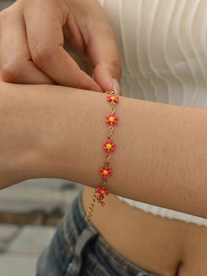 Cherry/Heart/Flower Bracelets [201 Stainless Steel,18K Gold Plated]