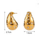 Water Droplets Artificial Diamond Earrings [Stainless Steel,18K Gold Plated]