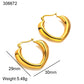 Heart Shape Hoop Earrings [304 Stainless Steel,18K Gold Plated]