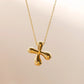 Letter Chain Pendant Necklace [304 Stainless Steel,18K Gold Plated]