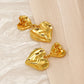 Heart/ Water Droplets Earrings [304 Stainless Steel,18K Gold Plated]