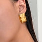 Square Zircon Drop Earrings [304 Stainless Steel,18K Gold Plated]