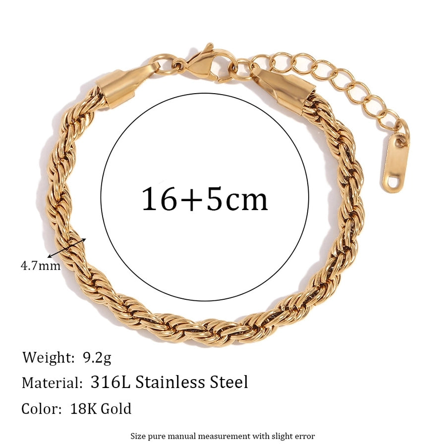 Braccialetti a catena [304 acciaio inossidabile, oro 18K placcato]