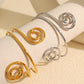 Swirl Pattern Ring/Bangle Bracelet [304 Stainless Steel,18K Gold Plated]