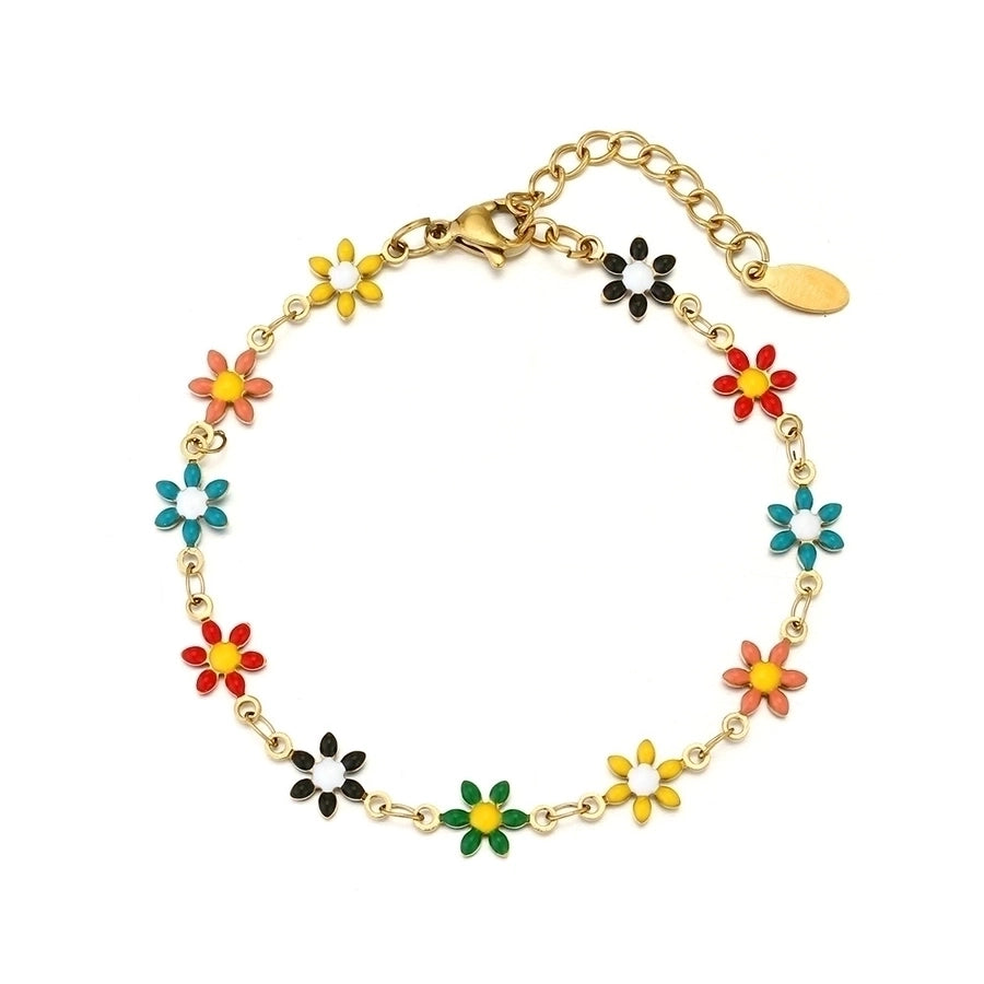 Bracciale di fiori di base [acciaio inossidabile 304, oro 18K placcato]