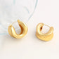 Thick Hoop Earrings [304 Stainless Steel,18K Gold Plated]