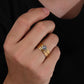 Gold Band Zircon Ring [304 Stainless Steel 14K Gold Plated]