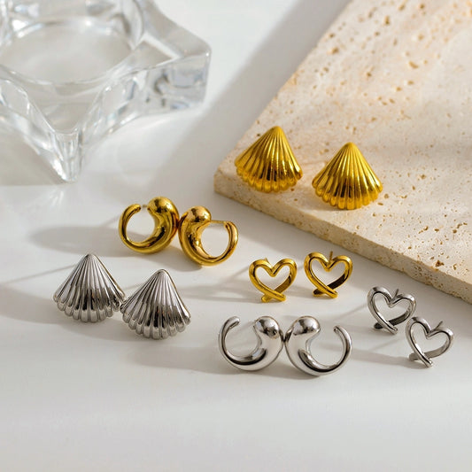 Modern Style Earrings [304 Stainless Steel,18K Gold Plated]