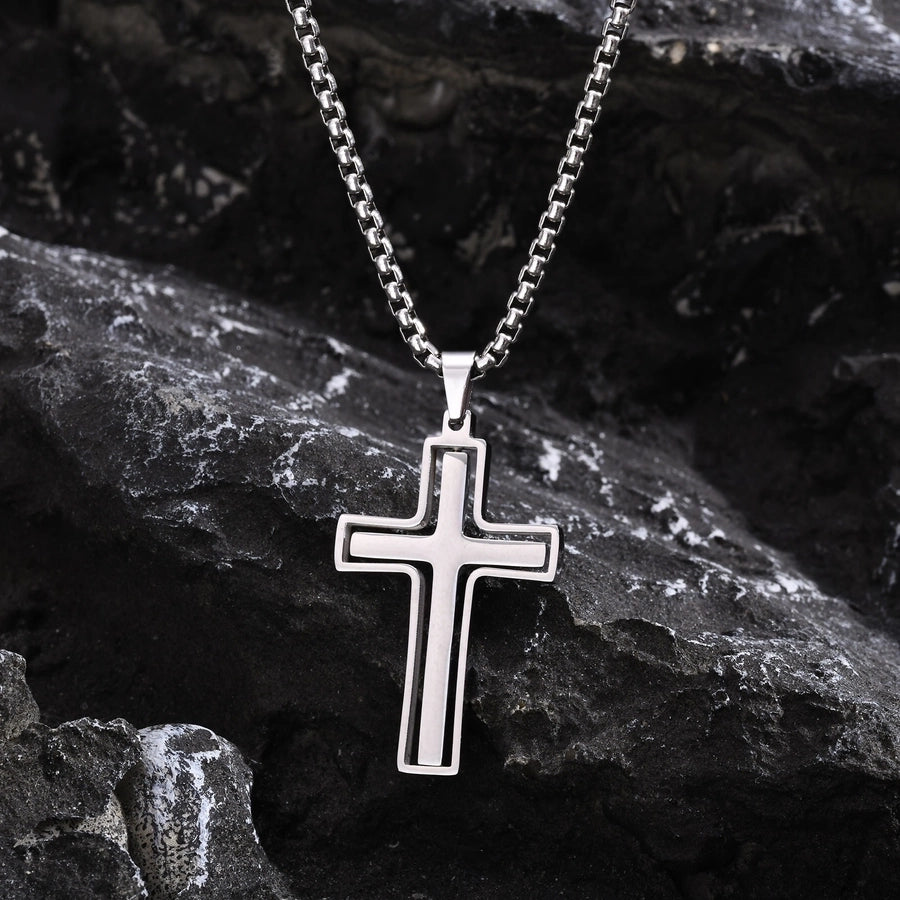 Classic Style Cross Pendant Necklace [304 Stainless Steel]