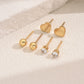 Heart Shape Zircon Earrings Set [201 Stainless Steel]