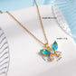 Butterfly Zircon Pendant Necklace [304 Stainless Steel,Copper]