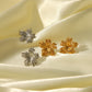 Five petal Flower Earrings [304 Stainless Steel,18K Gold Plated]