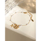 Starfish Shell Pearl Anklet [304 Stainless Steel, 18K Gold Plated]