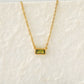 Modern Style RectangleZircon Necklace [304 Stainless Steel,18K Gold Plated]