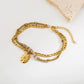 Natural Stone Beaded Bracelets [304 Stainless Steel,18K Gold Plated]