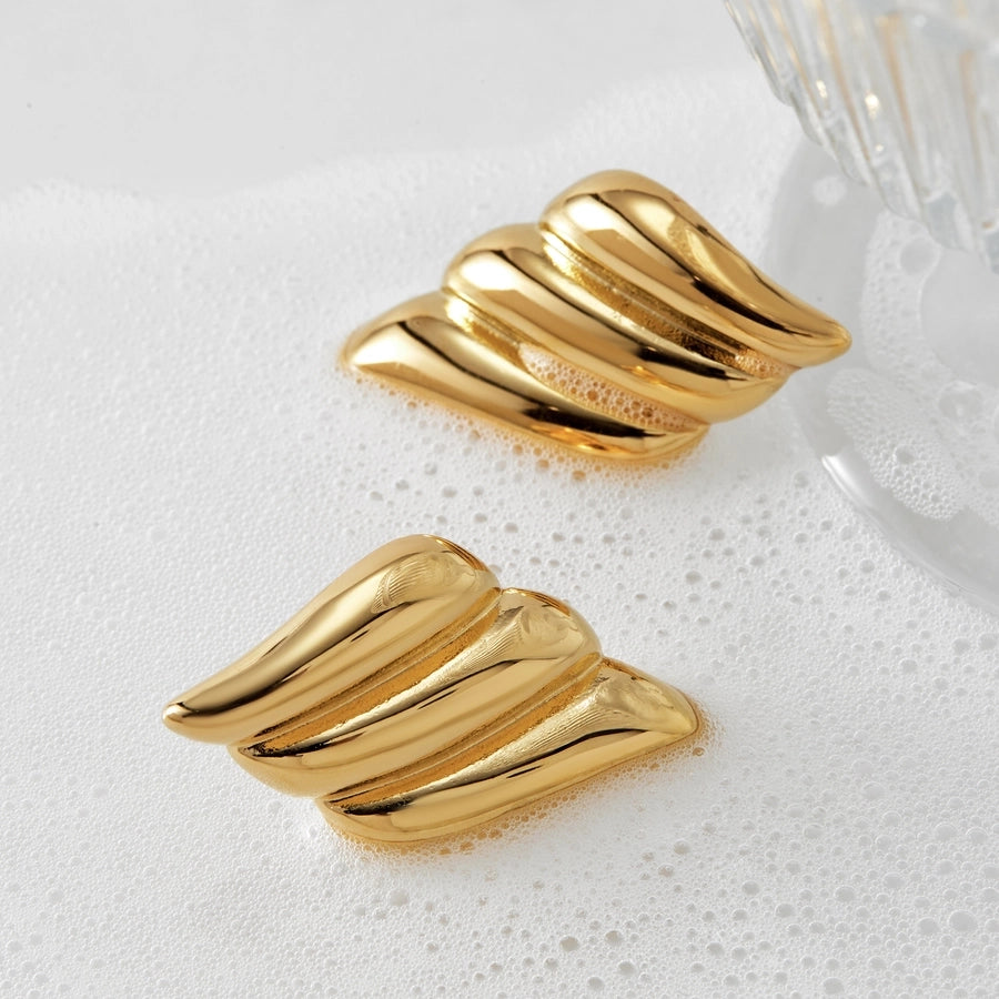 Wings Earrings [304 Stainless Steel,16K Gold Plated]