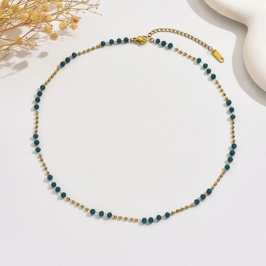 Beaded Necklace [304 Stainless Steel 18K Gold Plated]